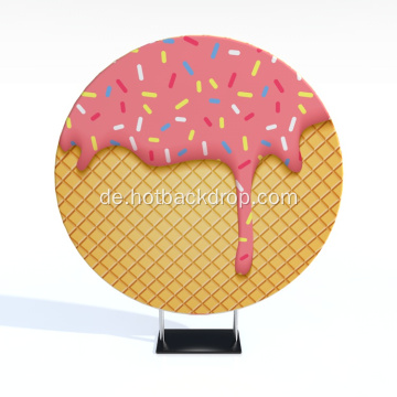 Eis Cream Custom Printing Circle Hintergrundständer
